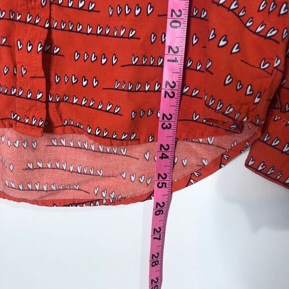 Beach Lunch Lounge Orange Heart On Wire Shirt Button Down - Picture 8 of 8
